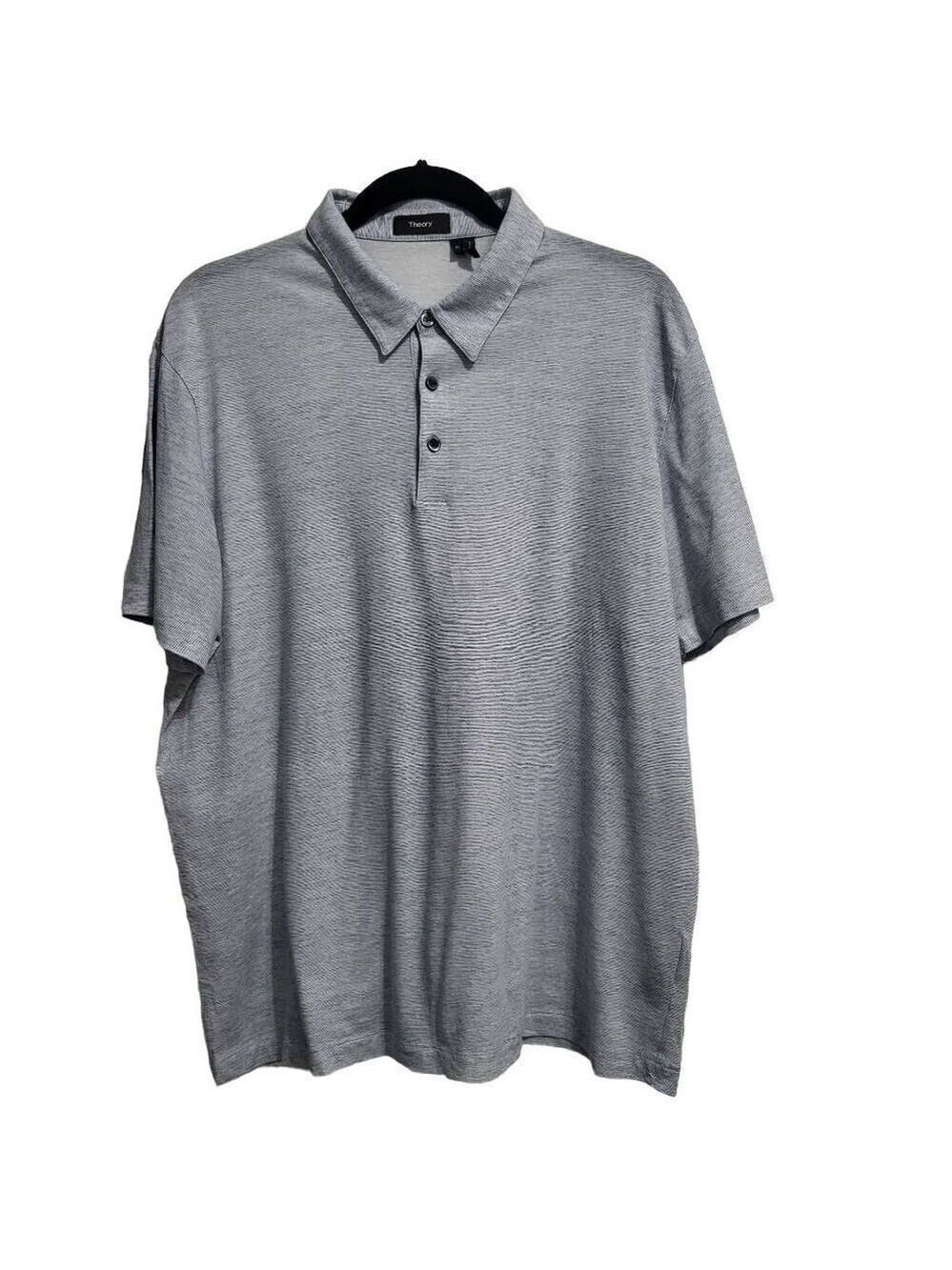 THEORY Men's‎ Short Sleeve Polo Shirt Modal Jersey Collared Top XL